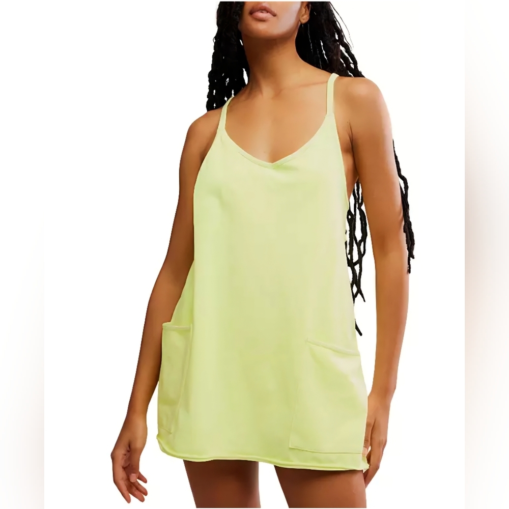 FP Movement by Free People Hot Shot Mini Dress, In Citrus Sour, Size XL, NWT